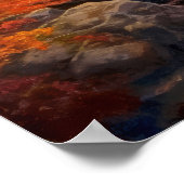 Reflecterend Zonlicht Herfst Maple Forest Fine Art Poster (Hoek)