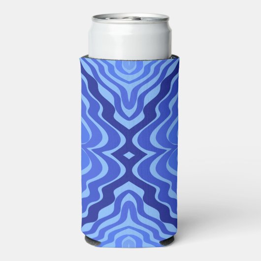 Reflecterende Blauwe Golven Moderne Abstracte Ontw (Seltzer Achterkant)