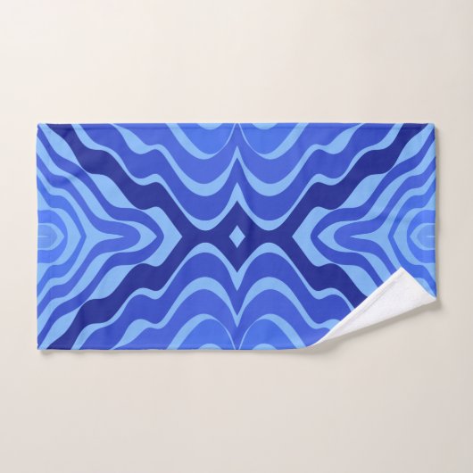 Reflecterende Blauwe Golven Moderne Abstracte Ontw Bad Handdoek (Handdoek)
