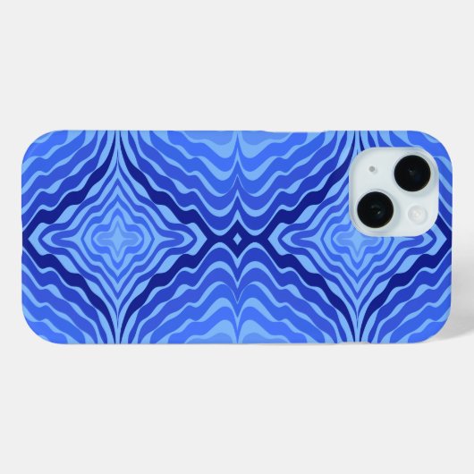 Reflecterende Blauwe Golven Moderne Abstracte Ontw Case-Mate iPhone Case (Achterkant (horizontaal))
