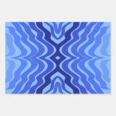 Reflecterende Blauwe Golven Moderne Abstracte Ontw Inpakpapier Vel (Voorkant 2)