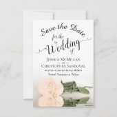 Reflecterende Bleke perzik Roos Romantische bruilo Save The Date (Voorkant)