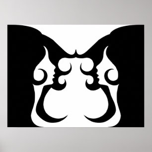 Reflecterende Deco Mod Woman Poster