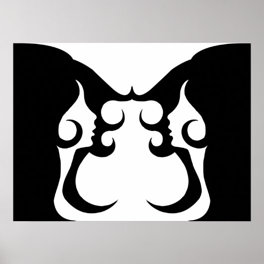 Reflecterende Deco Mod Woman Poster (Voorkant)