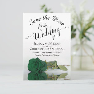 Reflecterende Emerald Green Roos Romantic Wedding Save The Date
