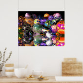 Reflecterende fractale bollen poster (Keuken)