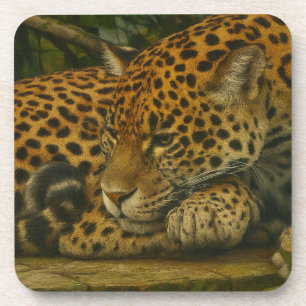 Reflecterende Jaguar – Serene Wildlife Kunstprint Bier Onderzetter