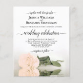 Reflecterende Peach Roos BUDGET Wedding Invitation (Voorkant)