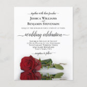 Reflecterende Red Rose BUDGET Wedding Invitation (Voorkant)