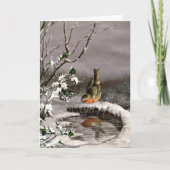 Reflecterende Robin Victoriaans kerst Kaart (Voorkant)