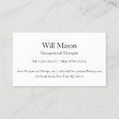 Reflecterende tekst - Occupational Therapist - B K Visitekaartje (Achterkant)