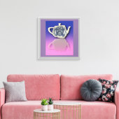 Reflecterende theepot canvas afdruk (Insitu (Woonkamer))