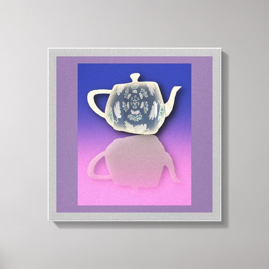 Reflecterende theepot canvas afdruk (Voorkant)
