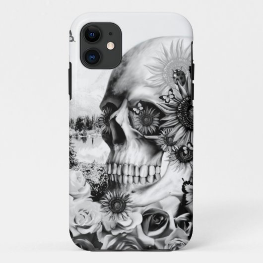 Reflectie. Florale landschapskull. Case-Mate iPhone Case (Achterkant)