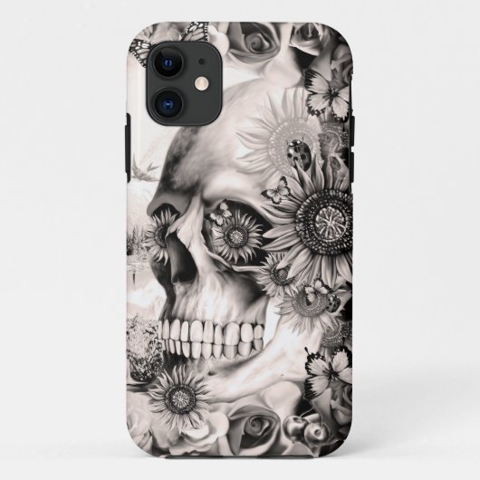 Reflectie, florale landschapsschedel Case-Mate iPhone case (Achterkant)