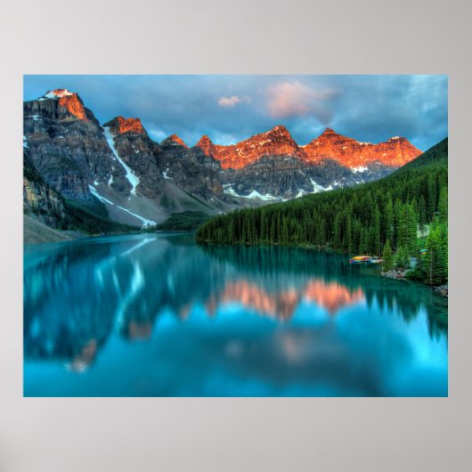 Reflectie Moraine Lake Banff National Park Poster (Voorkant)