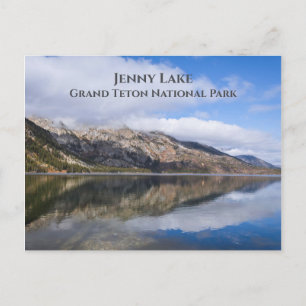 Reflectie op het natuurpark Jenny Lake Grand Teton Briefkaart