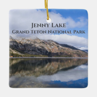 Reflectie op het natuurpark Jenny Lake Grand Teton Keramisch Ornament