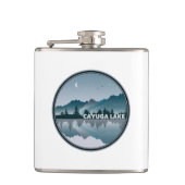 Reflectie over het meer van Cayuga New York Heupfles (Voorkant)