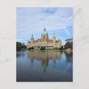 Reflectie - stadhuis - Hannover Duitsland Briefkaart