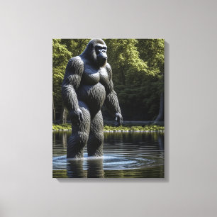 Reflectie van Bigfoot in Water Canvas Afdruk