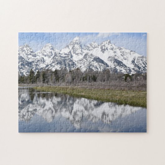 Reflectie van de Grote Tetons van de bergen Puzzle Legpuzzel (Horizontaal)