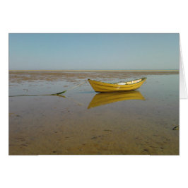 Reflectie van een gele boot