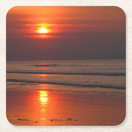 Reflectie van een zonsondergang op het Onderzetter (Voorkant)