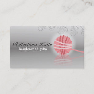 reflectie van roze garen breitter breitting croche visitekaartje