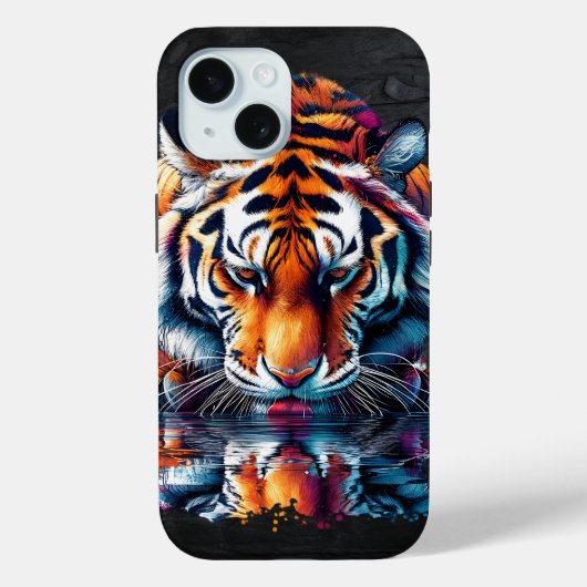 Reflectie van Tiger Drink Water Case-Mate iPhone Case (Achterkant)
