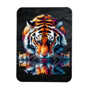 Reflectie van Tiger Drink Water Magneet