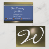 REFLECTIES 2 AGATE monogram wit blauw grijs Visitekaartje (Voorkant / Achterkant)