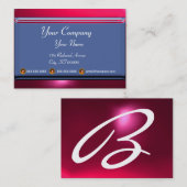 REFLECTIES 2 RUBY monogram wit blauw rood roze Visitekaartje (Voorkant / Achterkant)