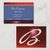 REFLECTIES 2 RUBY monogram wit blauw rood Visitekaartje (Voorkant / Achterkant)