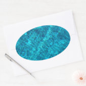Reflecties in poolwater ovale sticker (Envelop)