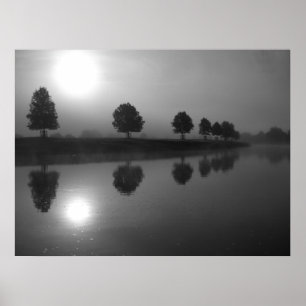 Reflecties in zwart-wit poster