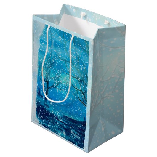 Reflecties Kerst Sneeuwman ALLEEN MEDIUM Medium Cadeauzakje (Achterkant Gekanteld)