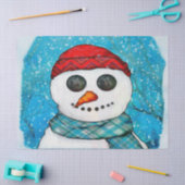 Reflecties Kerst Sneeuwman Volkskunst GROTE TASSEN Tissuepapier (Craft)