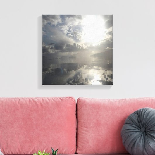 Reflecties na het Storm - Abstracte zeebaars Canvas Afdruk (Insitu (Woonkamer))