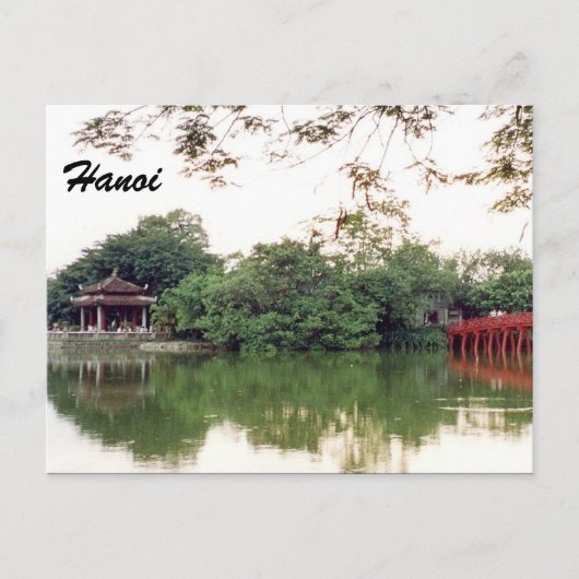 reflecties op het meer van hanoi briefkaart (Voorkant)