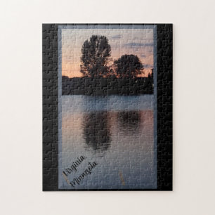 Reflecties op het meer van Minnesota in de puzzle- Legpuzzel