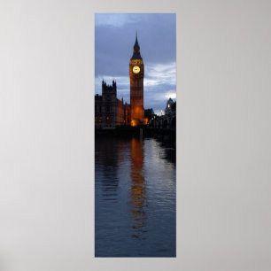 Reflecties over de Theems - Elizabeth Tower - Lond Poster