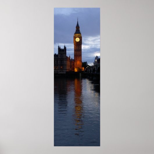 Reflecties over de Theems - Elizabeth Tower - Lond Poster (Voorkant)