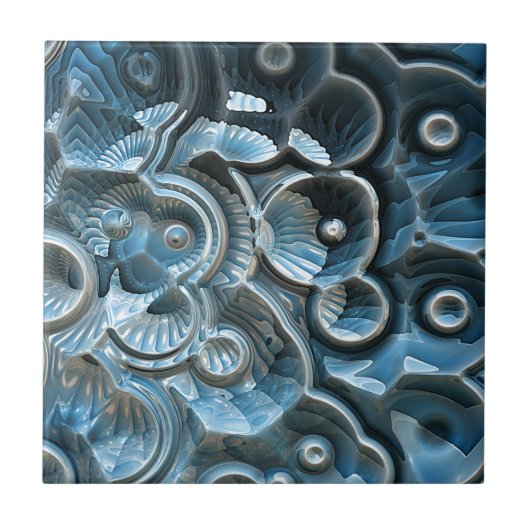 Reflecties van A Fractal Fossil Tegeltje (Voorkant)