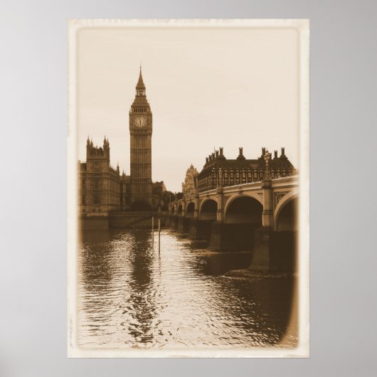 Reflecties van Big Ben Poster (Voorkant)