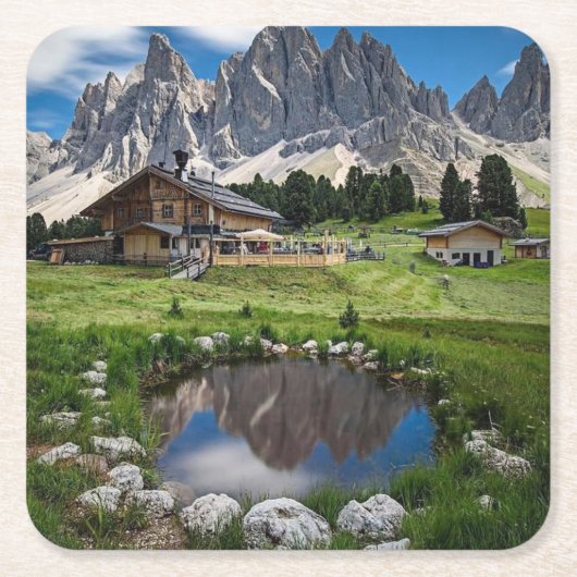 Reflecties van de schaal vierkante kartonnen onderzetter (Voorkant)