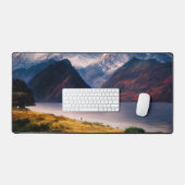 Reflecties van de zonsondergang bureaumat (Keyboard & Muis)