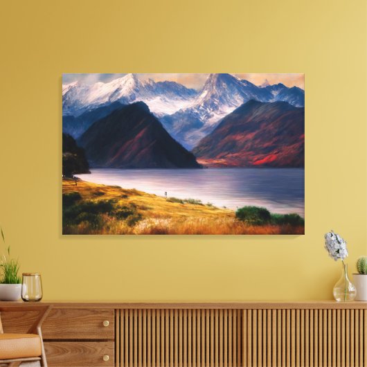 Reflecties van de zonsondergang canvas afdruk (Insitu (Woonkamer))