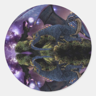 Reflecties van een Dragon Pool Ronde Sticker