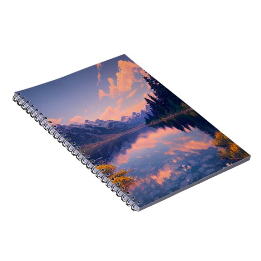 Reflecties van het rustige bergmeer notitieboek (Rechterzijde)